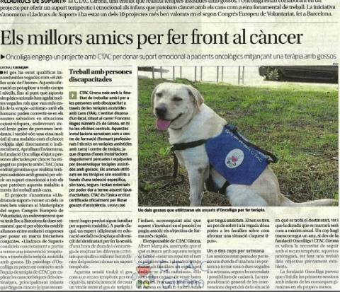 <p>CTAC Girona col·labora amb la fundació Oncolliga a través de les Intervencions Assistides amb Gossos.</p>